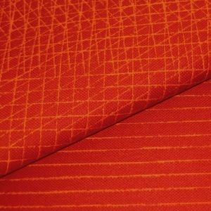 Midcentury Modern Commercial Upholstery Drawing Lines in Russet Red